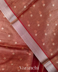 Maroon Tissue Pure Kora Silk Saree