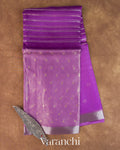 Purple Tissue Pure Kora Silk Saree