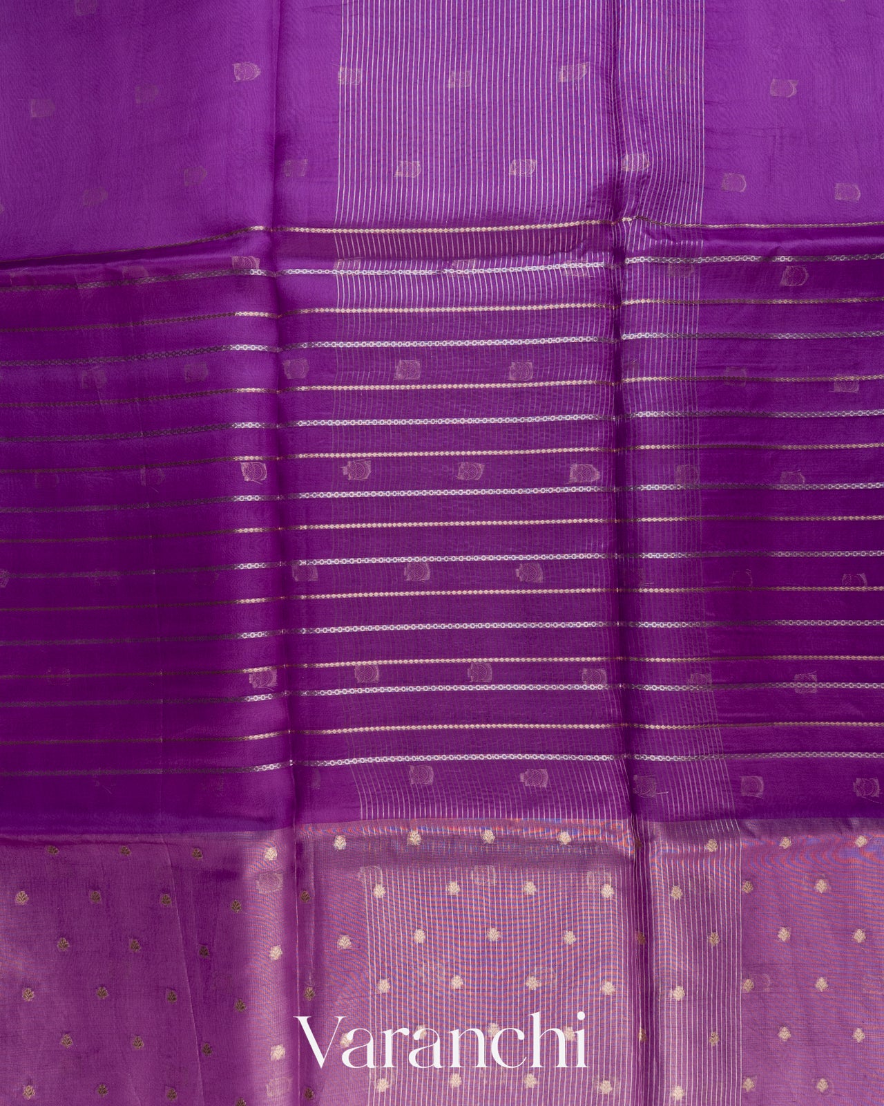 Purple Tissue Pure Kora Silk Saree