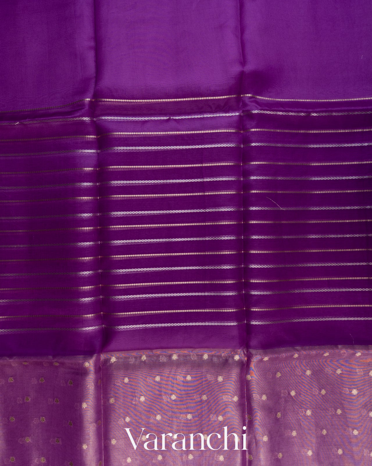 Purple Tissue Pure Kora Silk Saree
