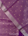 Purple Tissue Pure Kora Silk Saree