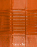 Tangerine Orange Tissue Pure Kora Silk Saree