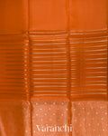 Tangerine Orange Tissue Pure Kora Silk Saree