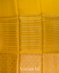 Bright Yellow Tissue Pure Kora Silk Saree