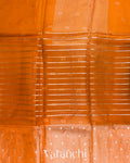 Burnt Orange Tissue Pure Kora Silk Saree