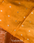 Burnt Orange Tissue Pure Kora Silk Saree
