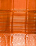 Burnt Orange Tissue Pure Kora Silk Saree