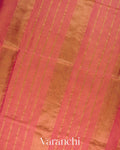 Coral Pink Pure Maheshwari Silk Cotton Tissue Handloom Saree