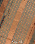 Olive Grey Pure Maheshwari Silk Cotton Tissue Handloom Saree