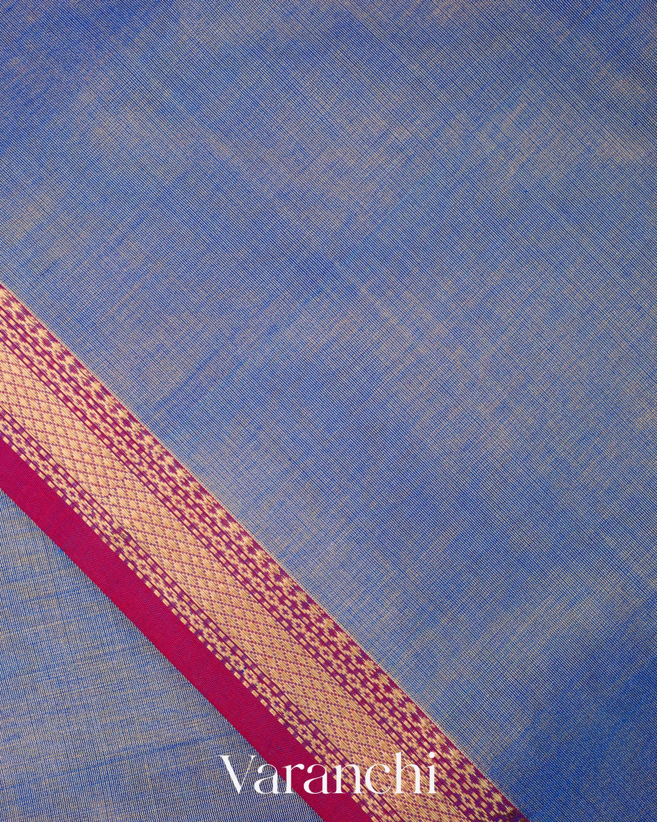 Ink Blue Pure Maheshwari Silk Cotton Tissue Handloom Saree