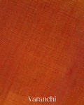 Rust Orange Pure Maheshwari Silk Cotton Tissue Handloom Saree