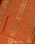 Rust Orange Pure Maheshwari Silk Cotton Tissue Handloom Saree