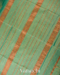 Aqua Blue Border Pure Maheshwari Silk Cotton Handloom Saree