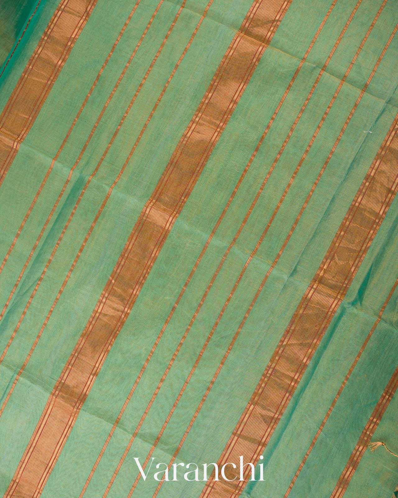 Aqua Blue Border Pure Maheshwari Silk Cotton Handloom Saree