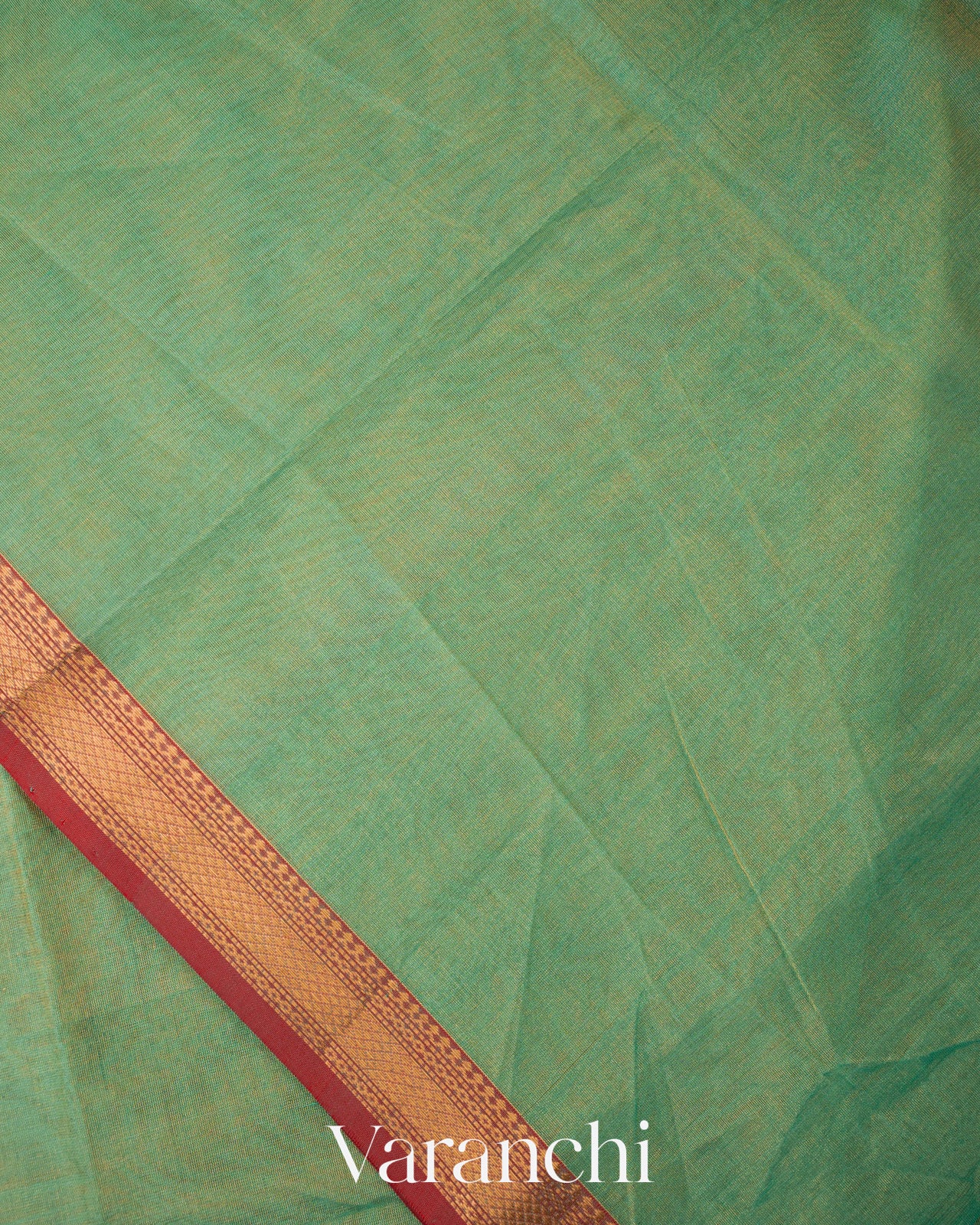 Aqua Blue Border Pure Maheshwari Silk Cotton Handloom Saree