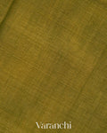 Olive Green Pure Maheshwari Silk Cotton Tissue Handloom Saree