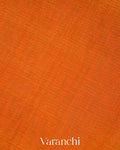 Tangerine OrangePure Maheshwari Silk Cotton Tissue Handloom Saree