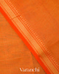 Tangerine OrangePure Maheshwari Silk Cotton Tissue Handloom Saree