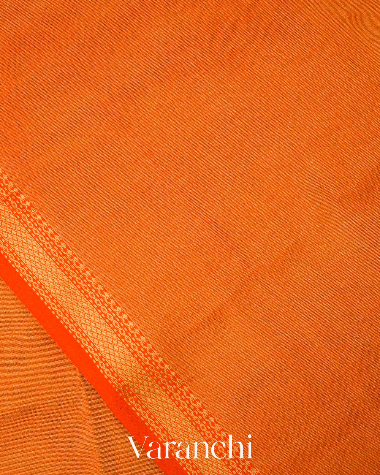 Tangerine OrangePure Maheshwari Silk Cotton Tissue Handloom Saree
