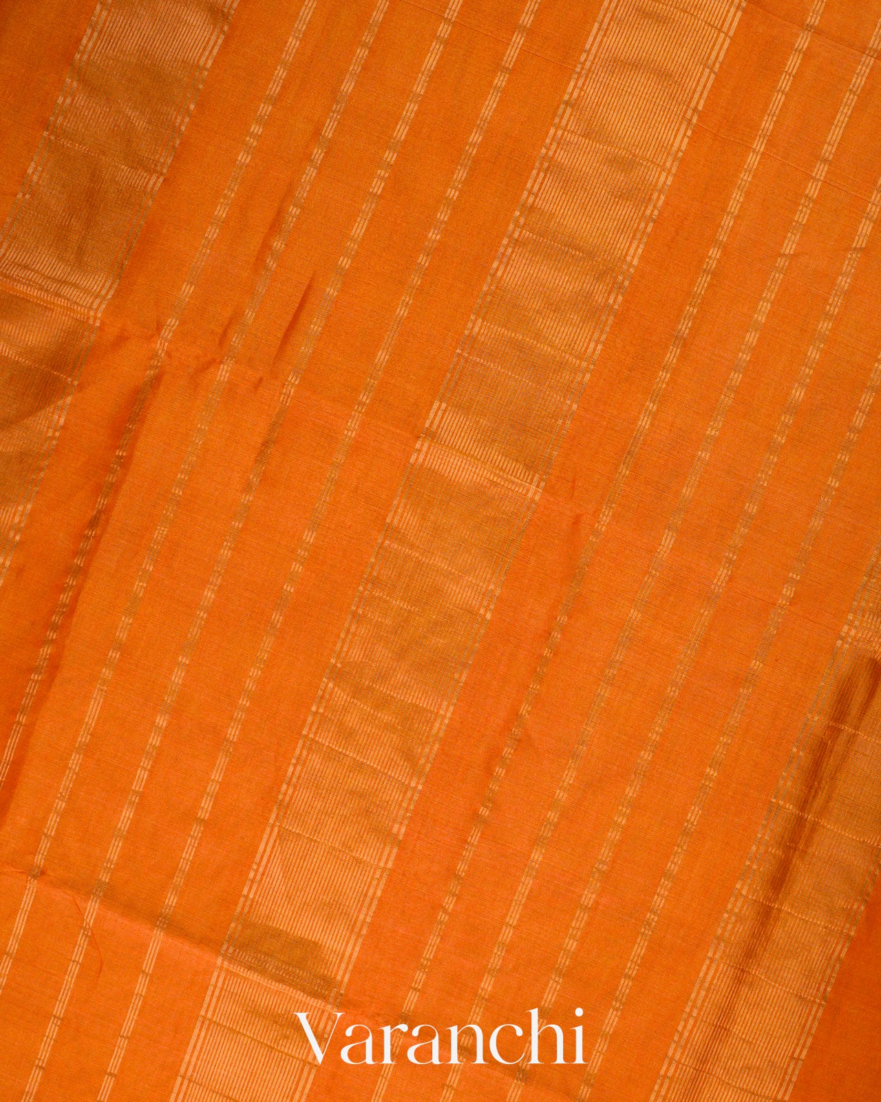 Tangerine OrangePure Maheshwari Silk Cotton Tissue Handloom Saree