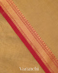 Golden Mustard Pure Maheshwari Tissue Silk Cotton Handloom Saree
