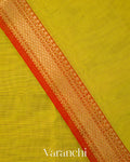 Lemon Yellow Pure Maheshwari Silk Cotton Tissue Handloom Saree