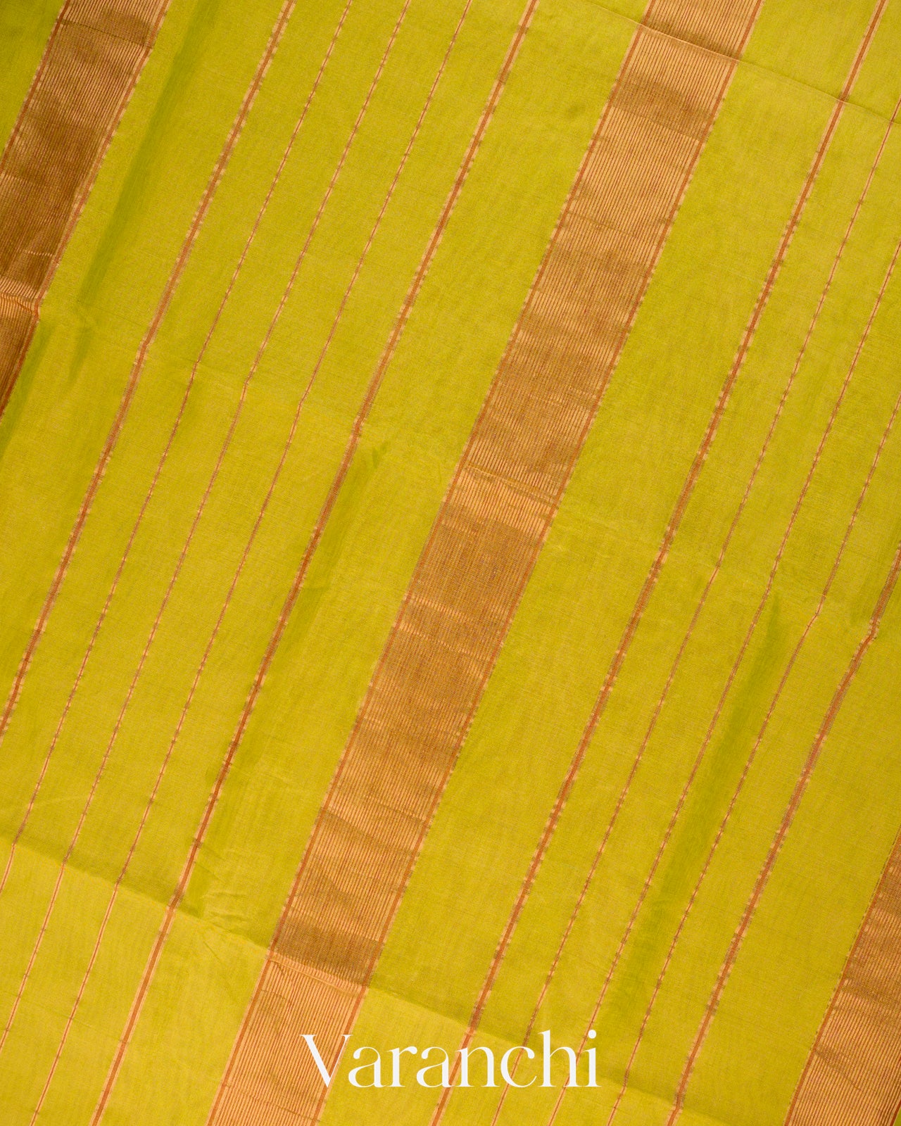 Lemon Yellow Pure Maheshwari Silk Cotton Tissue Handloom Saree