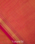 Coral Pink Pure Maheshwari Silk Cotton Tissue Handloom Saree