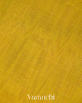 Mustard Yellow Tissue Pure Maheshwari Silk Cotton Handloom Saree