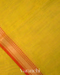 Mustard Yellow Tissue Pure Maheshwari Silk Cotton Handloom Saree