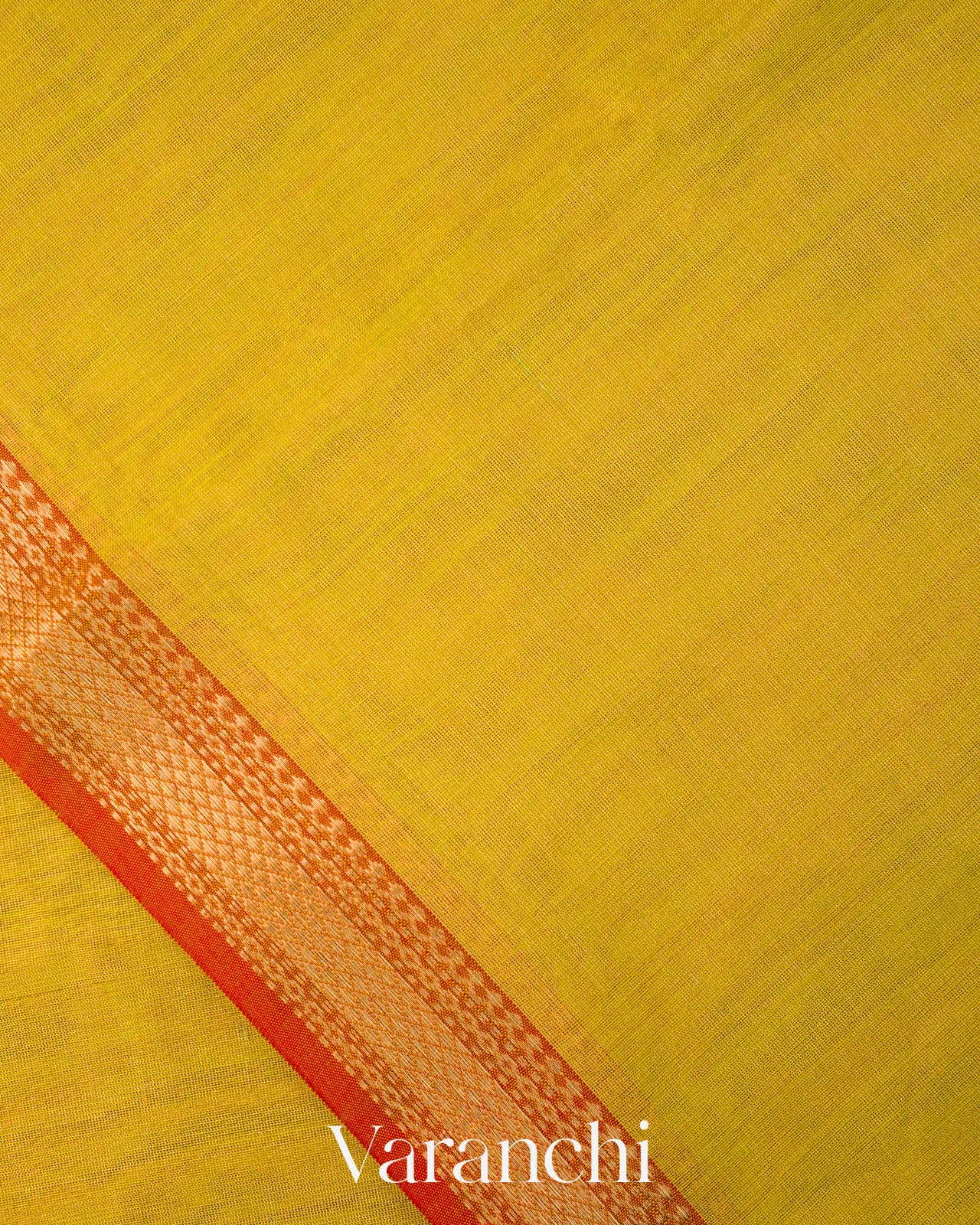 Mustard Yellow Tissue Pure Maheshwari Silk Cotton Handloom Saree