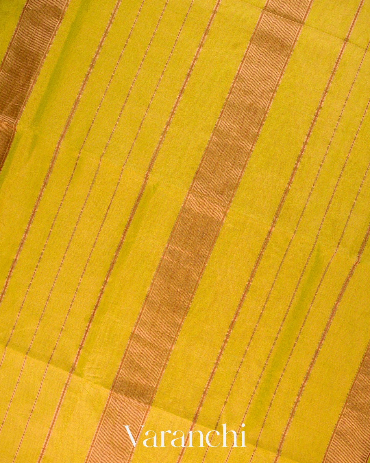 Mustard Yellow Tissue Pure Maheshwari Silk Cotton Handloom Saree