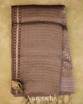 Brown with Sequin Embroidery Pure Muslin Silk Handloom Saree