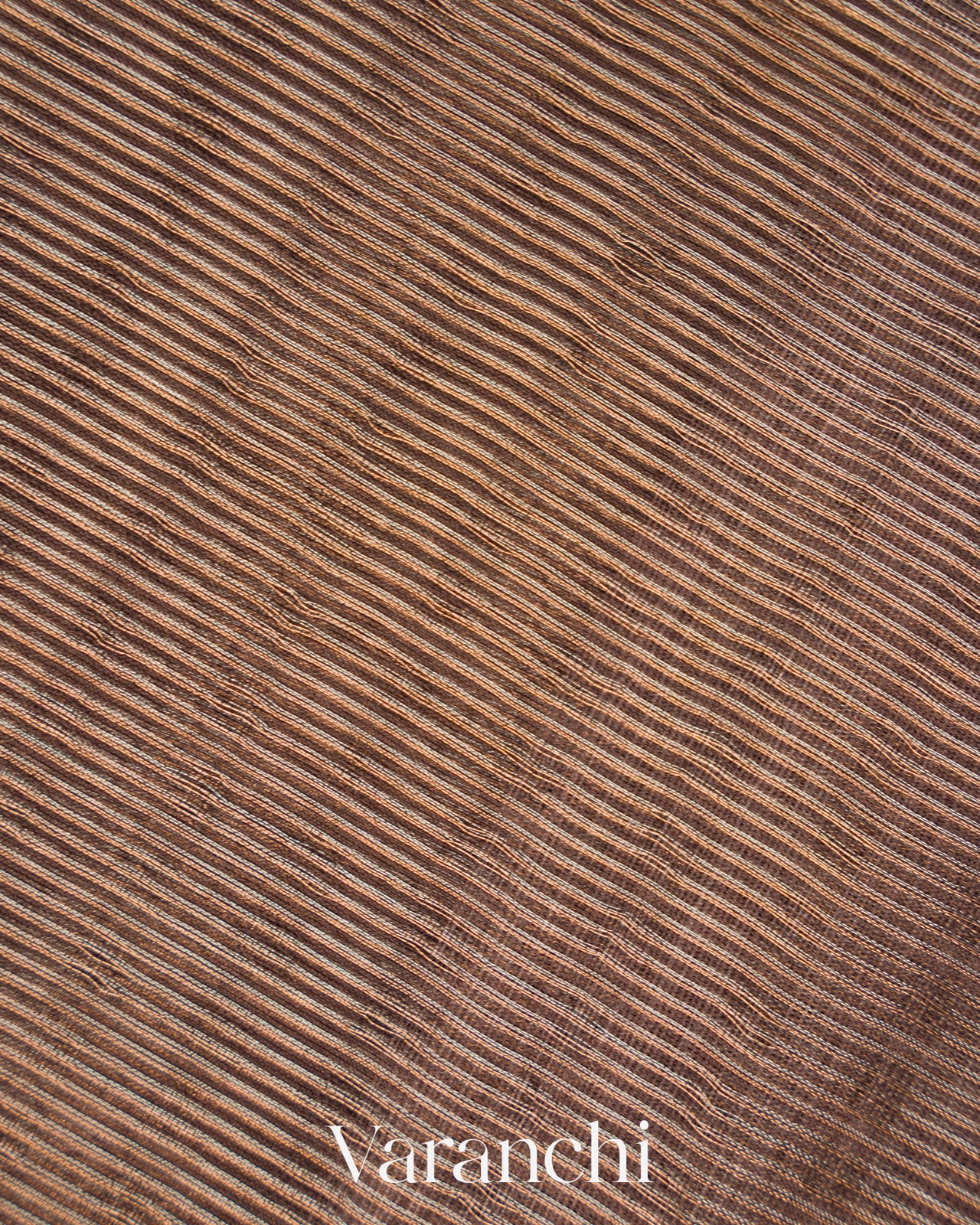Brown with Sequin Embroidery Pure Muslin Silk Handloom Saree