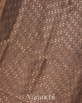 Brown with Sequin Embroidery Pure Muslin Silk Handloom Saree