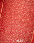 Crimson Red Sequin Embroidered Pure Muslin Silk Handloom Saree