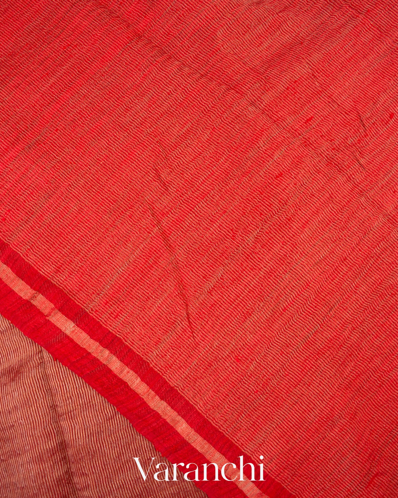 Crimson Red Sequin Embroidered Pure Muslin Silk Handloom Saree