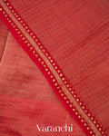 Crimson Red Sequin Embroidered Pure Muslin Silk Handloom Saree