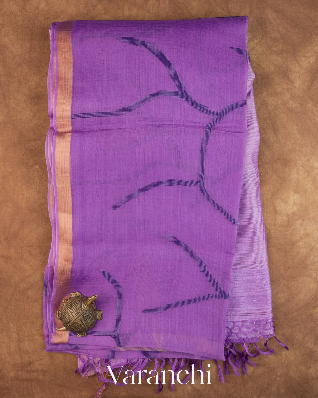 Violet Jamdani Pure Muslin Silk Handloom Saree