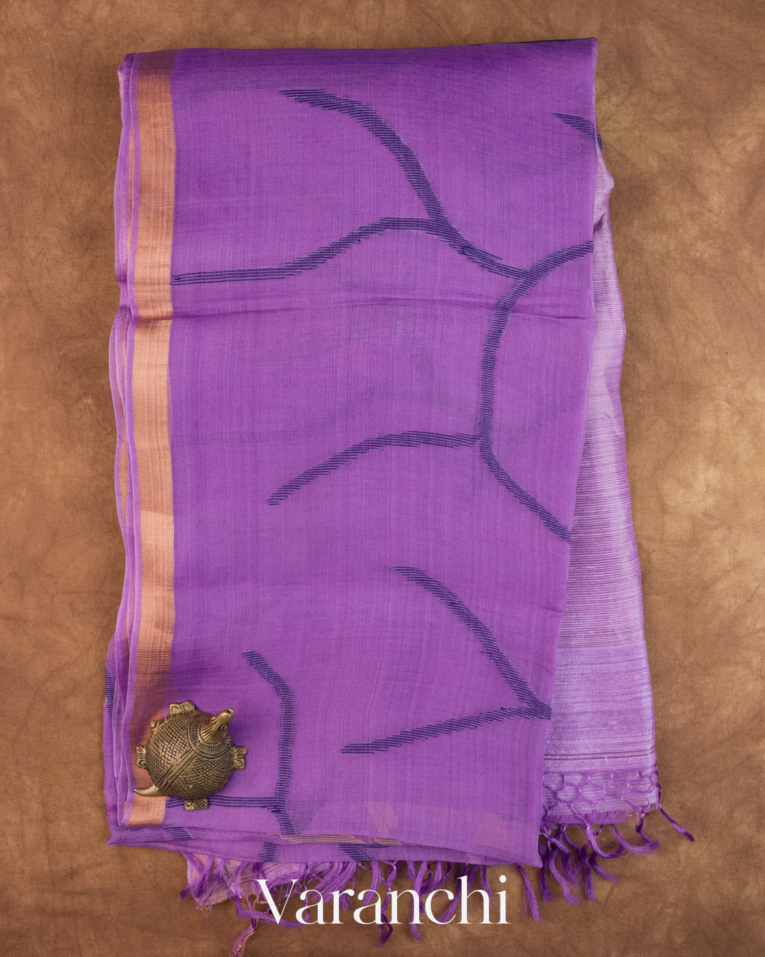 Violet Jamdani Pure Muslin Silk Handloom Saree