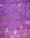 Violet Jamdani Pure Muslin Silk Handloom Saree