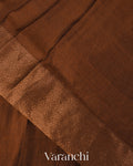 Choclate Brown Jamdani Pure Mulberry Silk Handloom Saree