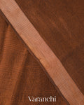 Choclate Brown Jamdani Pure Mulberry Silk Handloom Saree