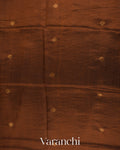 Choclate Brown Jamdani Pure Mulberry Silk Handloom Saree