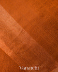 Copper Brown Jamdani Pure Mulberry Silk Handloom Saree
