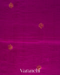 Deep Magenta Jamdani Pure Mulberry Silk Handloom Saree