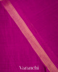 Deep Magenta Jamdani Pure Mulberry Silk Handloom Saree