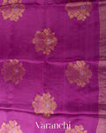 Deep Magenta Jamdani Pure Mulberry Silk Handloom Saree