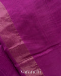 Deep Magenta Jamdani Pure Mulberry Silk Handloom Saree