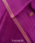Deep Magenta Jamdani Pure Mulberry Silk Handloom Saree